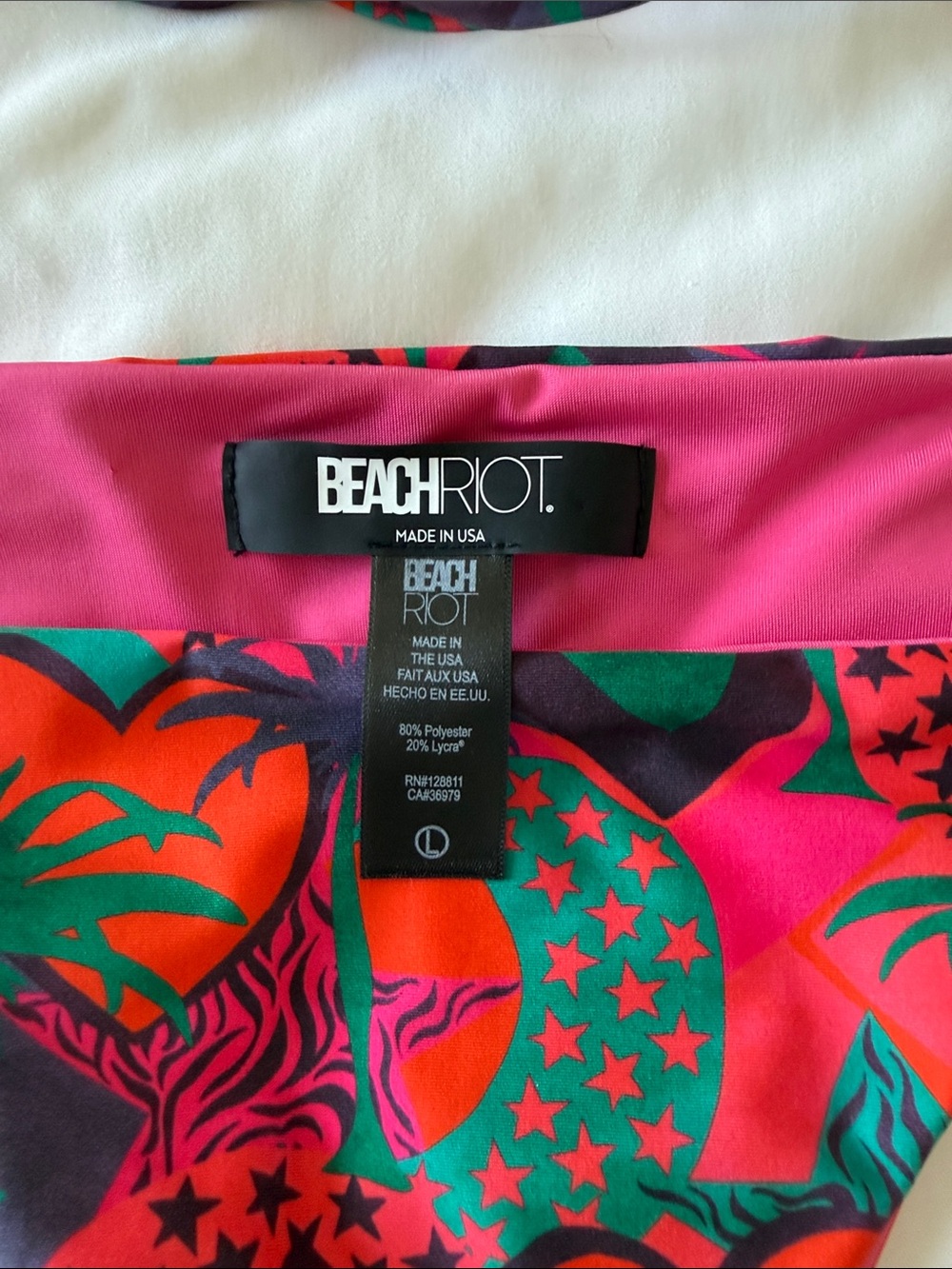 Beach Riot Pink Red and Green Tropical Tie Bikini - Picture 2 of 4